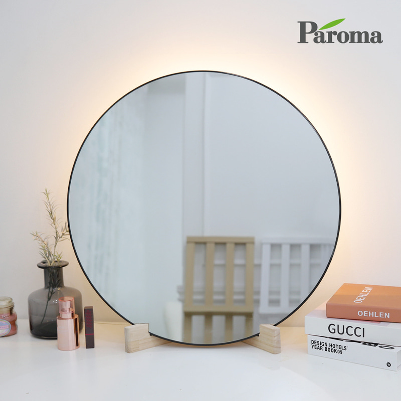 파로마 모네 강화유리 원형 화장대 거울 LED형